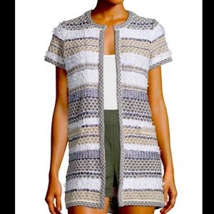 DVF Arryn Metallic Long Knit Cardigan Size P